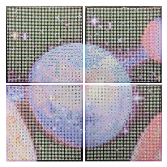 6" x 6" Planets 4-Piece Stretched Canvas Diamond Art Kit by Make Market®